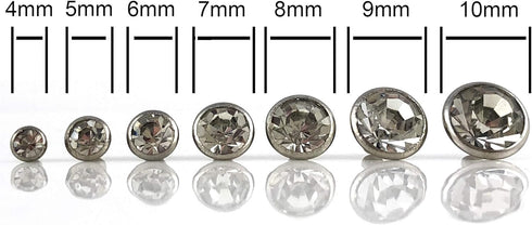 230 Sets Cz White Clear Crystal Rivets Rapid Rhinestone Silver Color Stud Rivets fit for DIY Leather-Craft and Garment (Mixed 03)...