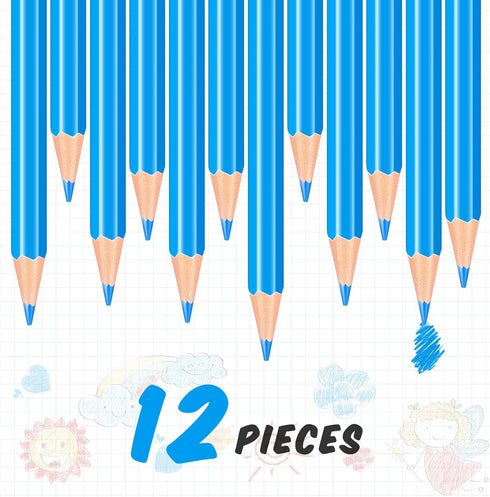 12 Pieces Erasable Pencils Pencils Sharpened Pencils HB Pencils with Eraser Wood Correcting Pencils Checking Pencils (Blue)...
