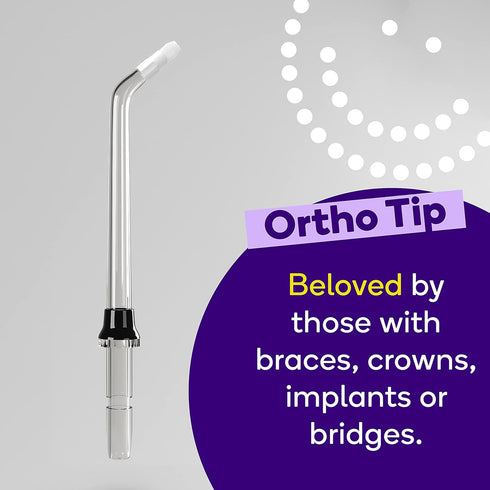 BURST Water Flosser Replacement Tips for Fresh Breath, Healthy Teeth & Gums, Plaque Removal Between Teeth, Braces & Dental Work - 2pk (Ortho)...