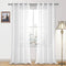 DWCN White Sheer Curtains, Faux Linen Look Grommet Window Semi Sheer Curtains Drapes for Bedroom Living Room Set of 2 Panels, 52 x 90 Inch Long...