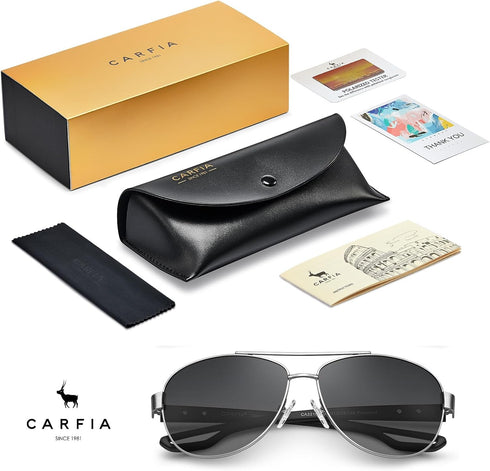 CARFIA Polarized Sunglasses for Women UV Protection Ultra-Lightweight Comfort Metal Frame Driving Glasses CA3210...