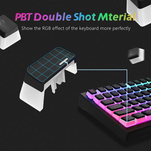 Womier Pudding Keycaps, PBT Keycaps 165 Keys Set Custom Keycap Set, Shine Through Keycaps OEM Profile, Universal Compatiability for 100%, 75%, 65%...