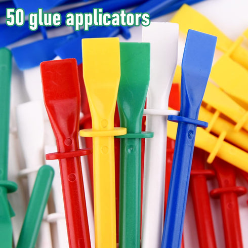 WXJ13 50 pcs Glue Spreaders,Colored Plastic Glue Smear Sticks Applicator Glue Scrapers,Glue Roller...