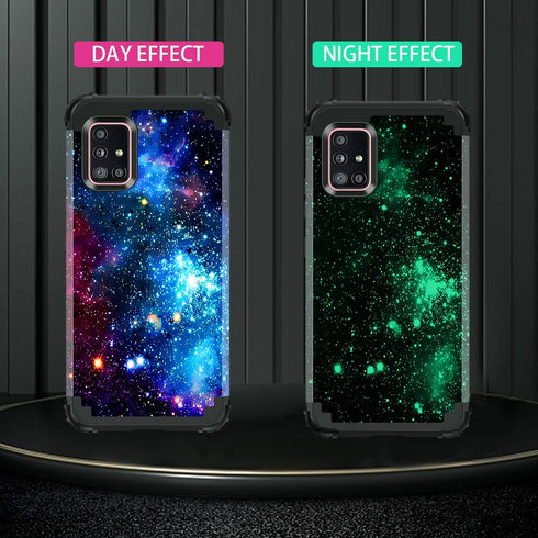 Miqala for Galaxy A51 5G Case,Glow in The Dark Three Layer Heavy Duty Shockproof Full Body Hard Plastic Bumper+Soft Silicone Protective Case for S...