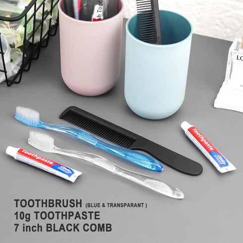 30 Pack Disposable Toothbrushes with Toothpaste and Comb for Homeless Individually Wrapped,10g Travel Toothpaste,7inch Black Hair Comb,Soft Bristl...