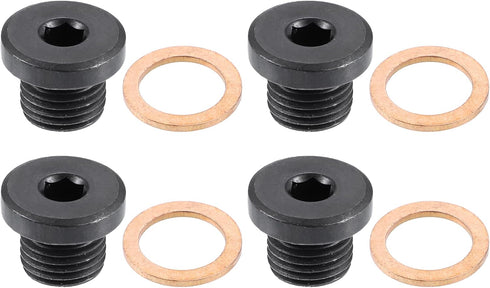 X AUTOHAUX 4 Pcs M14x1.5 Steel Engine Oil Drain Plug Screw for Audi A4 A6 S8 S6 S5 Q7 Q5 RS7 RS7 for Volkswagen Touareg Black...