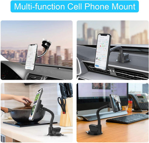APPS2Car Magnetic Car Phone Holder Mount with 6 Strong Magnets, Windshield Dashboard Magnetic Suction Cup Phone Holder for Car, fit Most Smartphon...