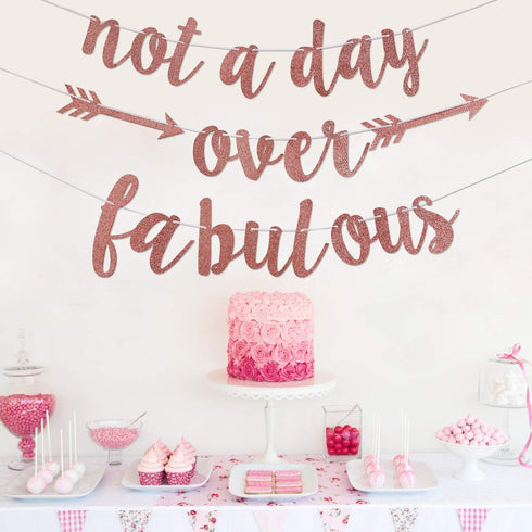 Lnlofen Rose Gold Glittery Birthday Banner - Birthday Decorations Supplies for Women Girls - Great for Bday Party Anniversary Decorations...