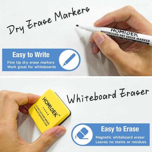 Magnetic Whiteboard for Fridge, 3 Pack Small Magnetic Dry Erase Boards with 4 Markers & 1 Eraser, Reusable Blank Magnet White Board Sheets for Hom...