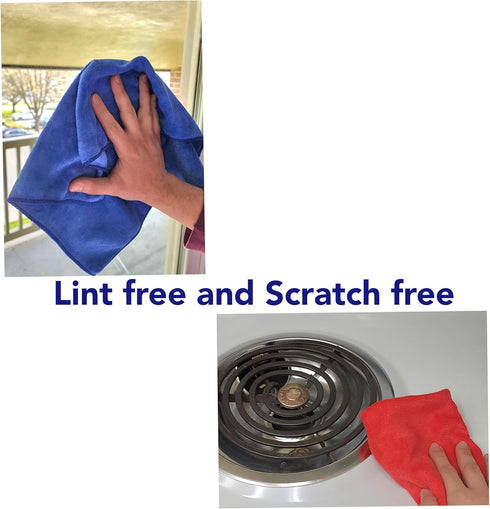 Reusable Cleaning Cloths, Red,blue,white, CT22DEFU1101-1...