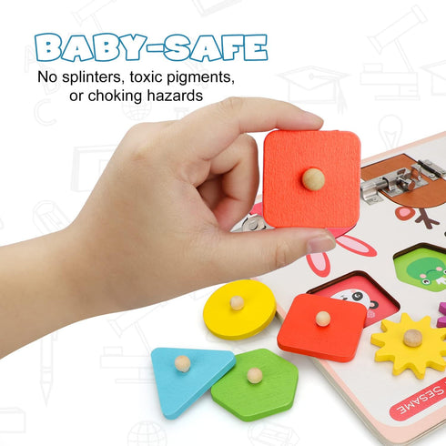 TOY Life Wooden Busy Board Montessori Toys for Toddlers Activity Board Sensory Toys for Toddlers 1-3 Busy Board for 1 Year Old Travel Toy Educatio...