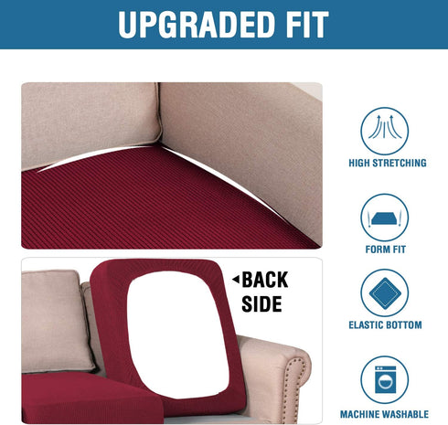 H.VERSAILTEX High Stretch Individual Seat Cushion Covers Sofa Slipcovers Couch Cushion Covers Sofa Covers Featuring Jacquard Textured Twill Fabric...