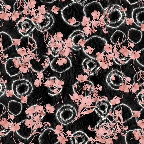 Stylish FABRIC Print Rayon Jersey Knit 4 Way Stretch Tie Dye Ombre Pattern Maternity, Apparel, DIY Fabric, Black Coral 1 Yard...