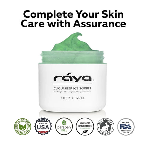 Raya Cucumber Ice Sorbet Masque (608) | Soothing and Cooling Facial Gel Mask for All Skin | Helps Reduce Redness and Inflammation | Great After-Su...