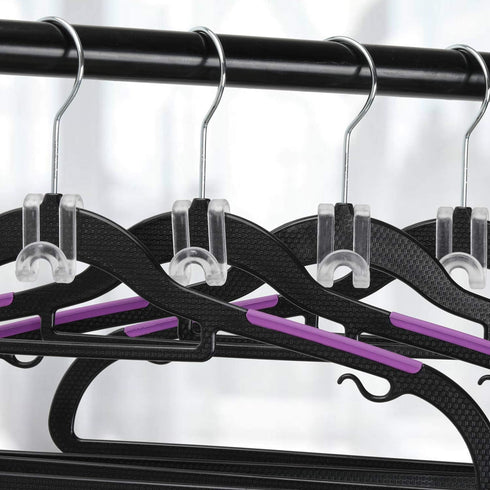 Mlici Hanger Hooks Space Saving, 60 Pack Clothes Hanger Connector Hooks, Transparent Stackable Clothes Hangers with Hooks for Closet Organizer (Cl...