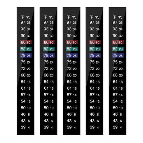 5pcs Brewing Aquarium Thermometer Strips, 39-97? Easy-to-Read Aquarium Thermometer Sticker Fish Tank Temperature Sticker Adhesive Stick on Thermom...