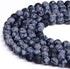 Natural Gemstone Loose Beads Smooth Round Approxi 15 inch DIY Bracelet Necklace for Jewelry Making (6mm, Matte Snowflake Obsidian)...