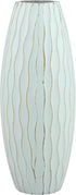 Stonebriar Vintage Textured Pale Ocean Blue Tall Wooden Vase...