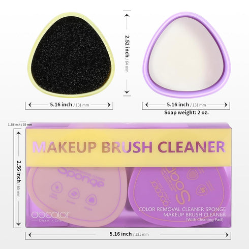 Docolor Makeup Brushes Cleaner Set Solid Soap Cleanser with Color Removal Sponge, Makeup Brush Cleaner Mat Brushes Shampoo for Cleaning Makeup Spo...