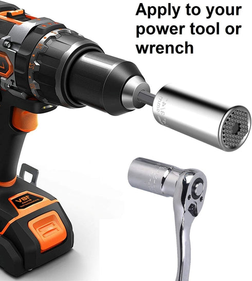Universal Socket Grip Adapter 4 PCS | Multi Functional Sockets Set Ratchet Power Drill Bit Wrench 1/4"-3/4" (7mm-19mm) Professional Repair Tools G...