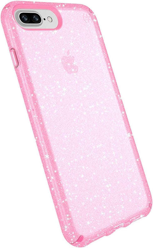 Speck 103123-6603 Products Presidio Clear + Glitter Case for iPhone 8 Plus (Also fits 7 Plus and 6S Plus/6 Plus), Bella Pink With Gold Glitter/Bel...