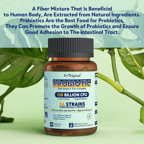 Probiotics for Women & Men 120 Billion CFU with 36 Probiotic Strains for Digestive Health and Gut Health, Delayed Release Capsules, Stomach Acid R...