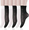 6 Pairs Sheer Ankle Socks Women Summer Ultra Thin Sheer Ruffle Socks Breathable Nylon Stocking Cool See Through Socks White Sheer Socks Soft Silk ...