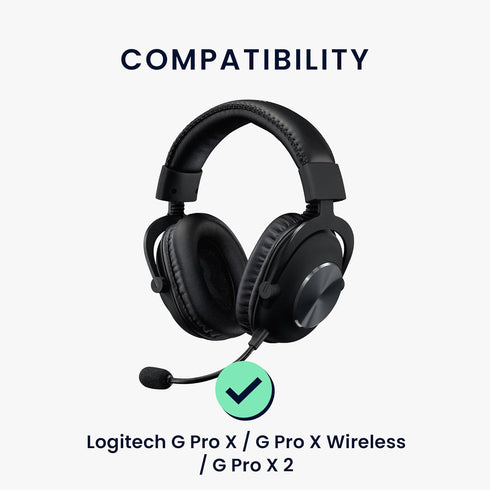 kwmobile Replacement Ear Pads Compatible with Logitech G Pro X/G Pro X Wireless/G Pro X 2 (Set of 2) - Cooling Gel Earpads - Black...