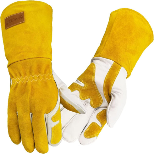 Professional MIG/TIG Welding Gloves extra Large, Reinforced Palm & Thumb & Index Finger, Seamless Forefinger, Top Grain Leather Cowhide, Comfort a...
