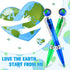 Teling Earth Pens Retractable Cute Globe Pens Bulk 1.0 mm Tellurion Shape Earth Day Pens Black Ink World Ballpoint Pens for Kids Adults Accessorie...