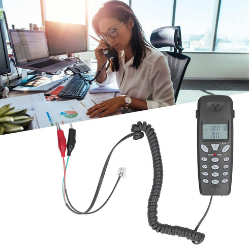 Landline Test Phone,Telecom Check Telephone Line Check Tester to Clip Telephone, Caller ID Display/Redial/Pause/DTMF Supported, for Home Office Ho...