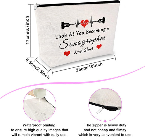 Sonographer Appreciation Gift Makeup Bag Thank You Gift for Radiologist Gift Ultrasound Technician Gift for Women Radiologist Tech Graduation Gift...