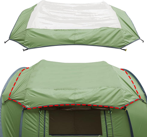 Transparent Tent Tarp Replacement for Ayamaya 4 Person Pop up Tent,Clear Part of Camping Rain Tarp Over Tent 3.7 * 3.4ft,Wide Field of View in Rai...