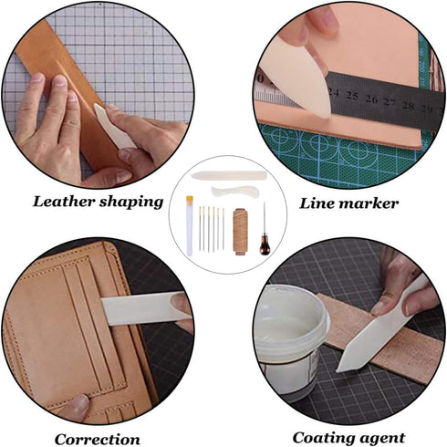 11 Pieces Bookbinding Kit Starter Tools Set Bone Folder Paper Creaser, Waxed Thread, Awl, Large-Eye Needles for DIY Bookbinding Crafts and Sewing ...