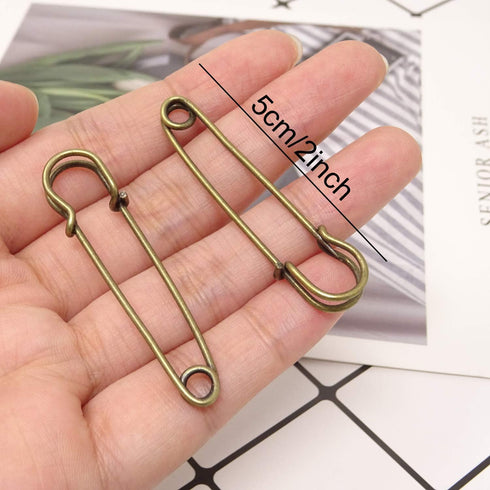 Honbay 30PCS 5cm/2Inch Brooches Heavy Duty Safety Pins for Blankets, Sweaters, Shawls, Kilts, Crafts (Bronze)...