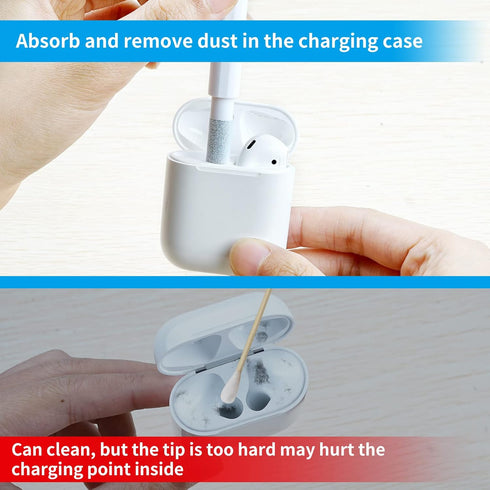 Airpod Cleaner Kit - Bluetooth Earbuds Cleaning Kit for Airpods Pro 1 2 3,Multi-Function Cleaning Pen with Soft Brush Flocking Sponge for Headsets...