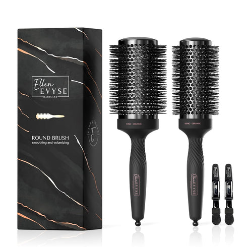 2 in 1 Ceramic Round Brush for Blow Drying,Great for Cut Drying Time,for Hair Styling, Anti-static Brush, Enhance Texture Volume, for Women & Men....