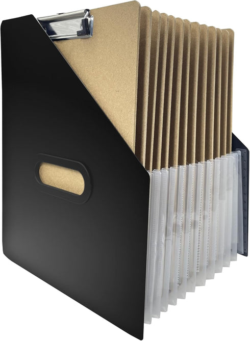 Clipboard Holder - Accordian Expanding Clipboard Stand, Vertical Clipboards Storage Holder Small White Board/Desk Organizer for School, Home and O...