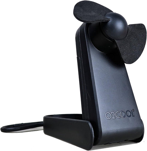 O2COOL Personal Battery Pocket and Table Desk Fan - Carabiner Clip - Flip Down Stand - Quiet - Foam Blades - Black...