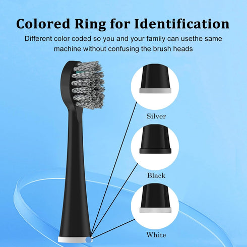 Replacement Brush Heads for Waterpick Sonic Fusion 2.0 Flossing Toothbrush with Cover, Compact, 3 Count Black, Hard Bristles...