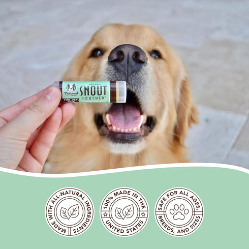 Natural Dog Company Snout Soother - Dog Nose Balm, Travel Stick, 0.15 oz., Dog Balm for Paws and Nose, Moisturizes & Soothes Dry Cracked Noses, Pl...