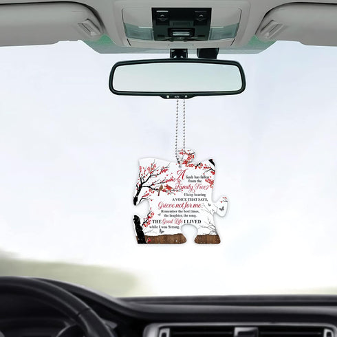 Memorial Car Charm for Rear View Mirror Accessories | A Limb Has Fallen Cardinal in Loving Memory Car Mirror Hanger for Loss of Loved Ones | Ornam...