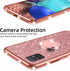 nancheng for Samsung Galaxy A71 5G Phone Case Cute Girls Women Glitter Silicone Case with Ring Stand Strap Lanyard Shockproof Protection Cover - R...