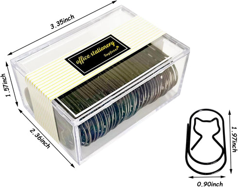 Paper Clips Lage,Black Jumbo Paper Clips 2 inch Cute Decorative Fat Cat Paper clips 50pcs 50mm Wide Non Skid Smooth Finish Steel Wire Bookmark Off...