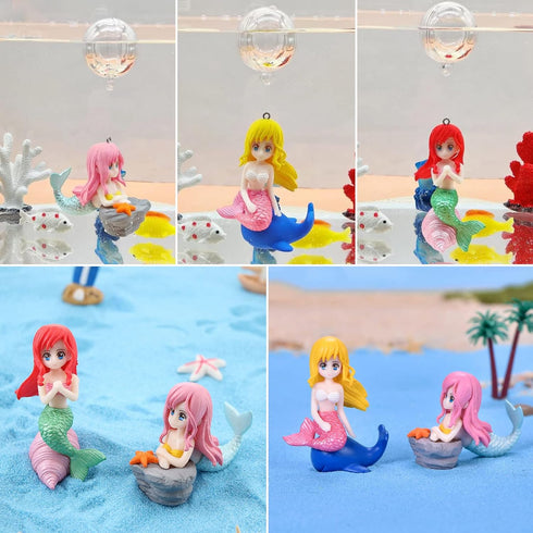 Floating Fish Tank Decorations, 3PCS Mermaid Floating Aquarium Decorations Fish Tank Decor Turtle Betta Fish Bowls Kit Decor Fish Toys...