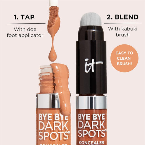 IT Cosmetics Bye Bye Dark Spots Concealer + Brightening Serum – 2% Niacinamide, Hyaluronic Acid & Caffeine - Medium Coverage, Natural Finish, All ...