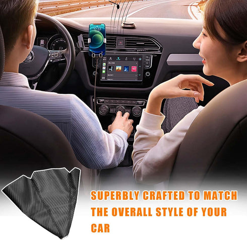 Car Shift Knob Shifter Boot Dust Cover, PU Leather Shift Sleeve Gear Gaiter Cover, Universal Gear Shift Cover for Most Manual/Automatic Car (Carbo...