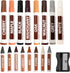 Frniture Markers Touch Up 17 Piece Wood Floor Scratch Repair Kit Wood Markers and Wax Sticks with Sharpener Kits for Stains Scratches...