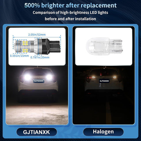7440 7443 LED Bulbs for Reverse Lights, 6000K White 7441 7444 T20 W21W with Projector Replacement for Backup Tail Brake Turn Signal Parking Lights...