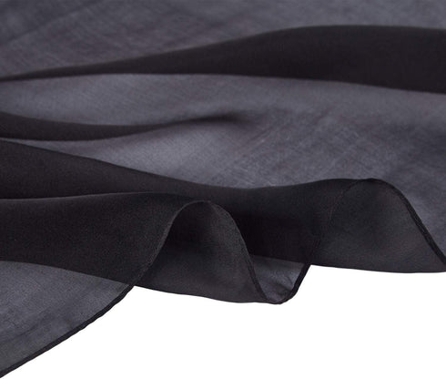 JWSilk Long Silk Chiffon Scarf Solid Color...
